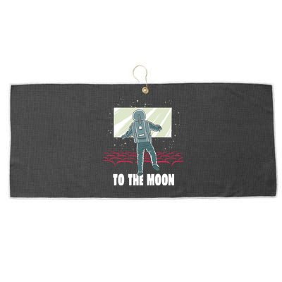 To The Moon Astronaut Movie Theatre Large Microfiber Waffle Golf Towel