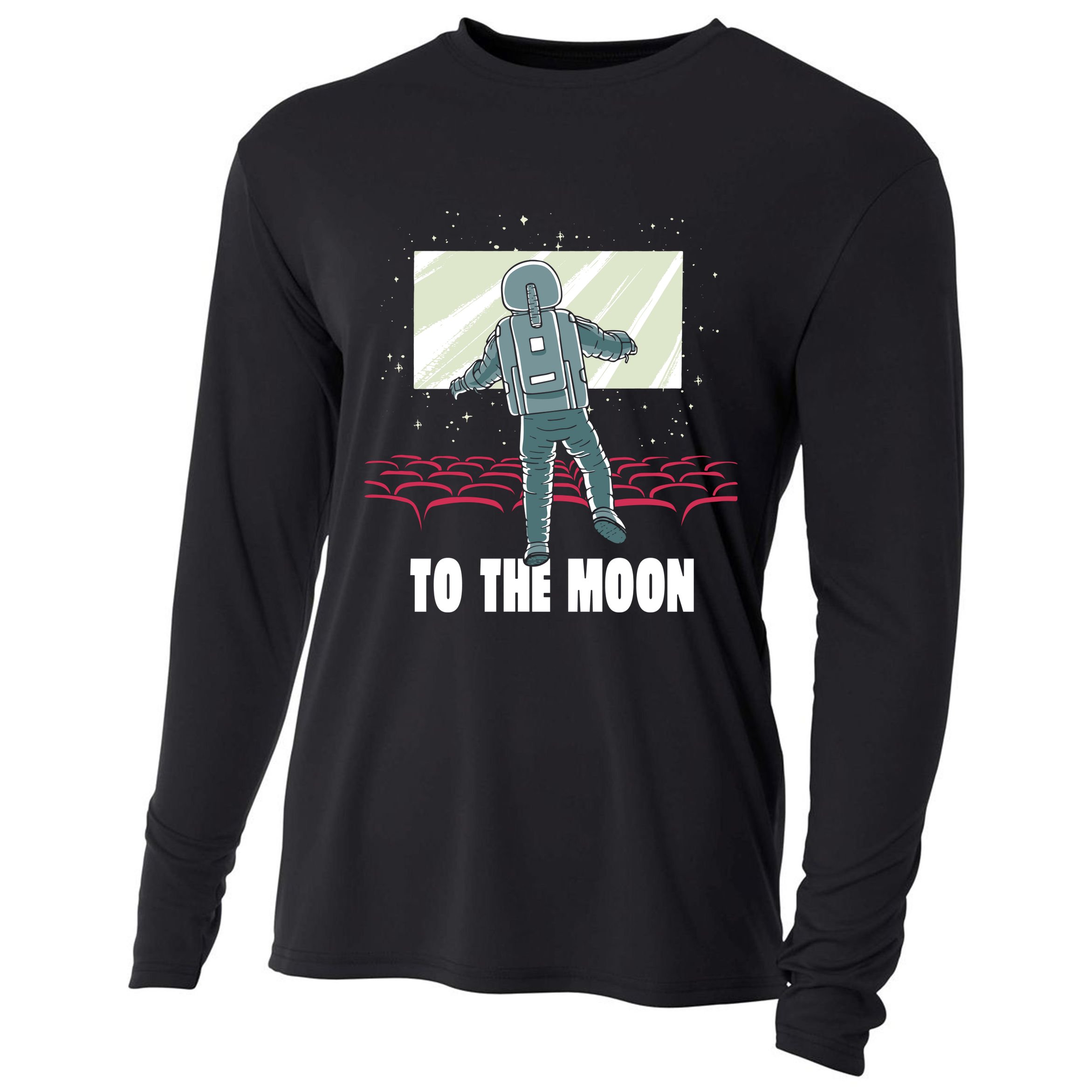 To The Moon Astronaut Movie Theatre Cooling Performance Long Sleeve Crew