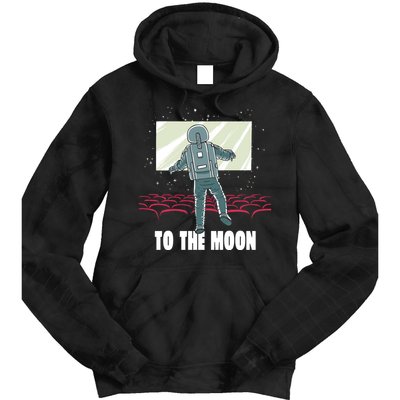 To The Moon Astronaut Movie Theatre Tie Dye Hoodie
