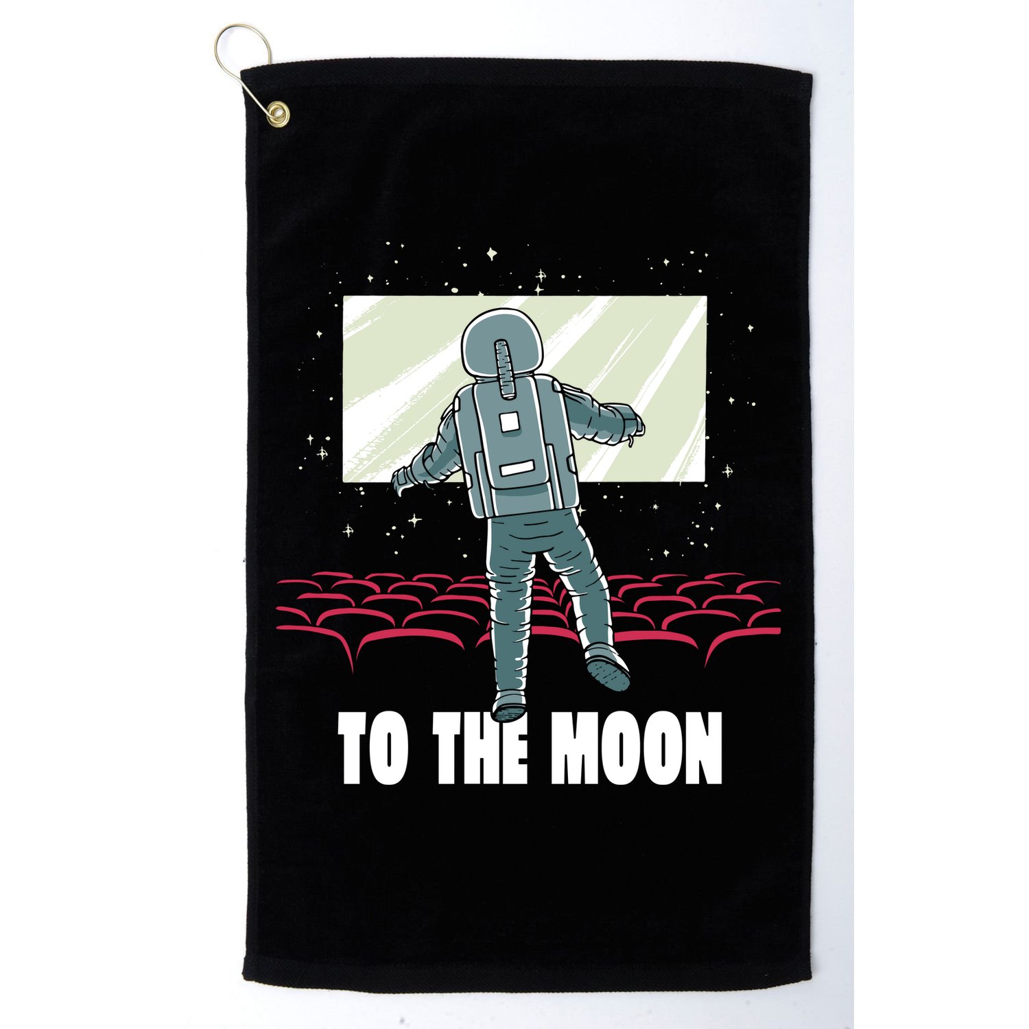 To The Moon Astronaut Movie Theatre Golf Towel