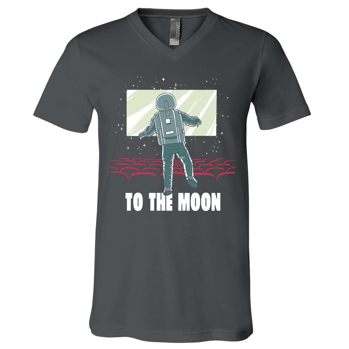 To The Moon Astronaut Movie Theatre V-Neck T-Shirt