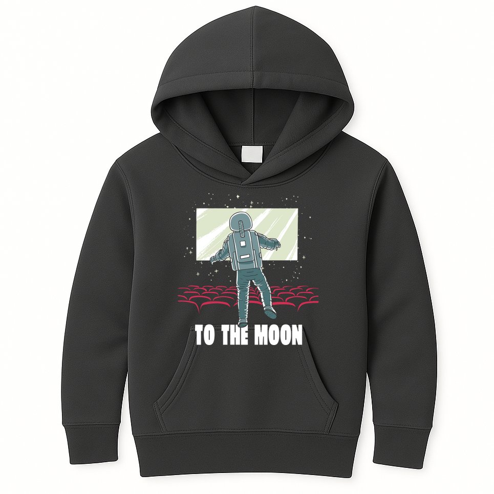 To The Moon Astronaut Movie Theatre Kids Hoodie