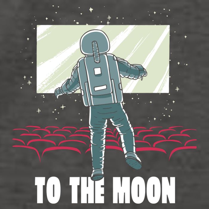 To The Moon Astronaut Movie Theatre Vector Backpack