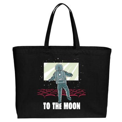 To The Moon Astronaut Movie Theatre Cotton Canvas Jumbo Tote