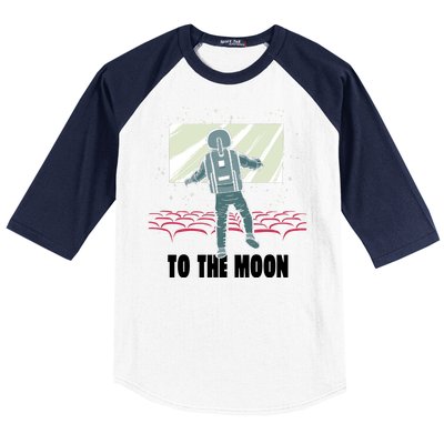 To The Moon Astronaut Movie Theatre Baseball Sleeve Shirt