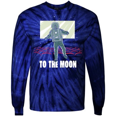 To The Moon Astronaut Movie Theatre Tie-Dye Long Sleeve Shirt