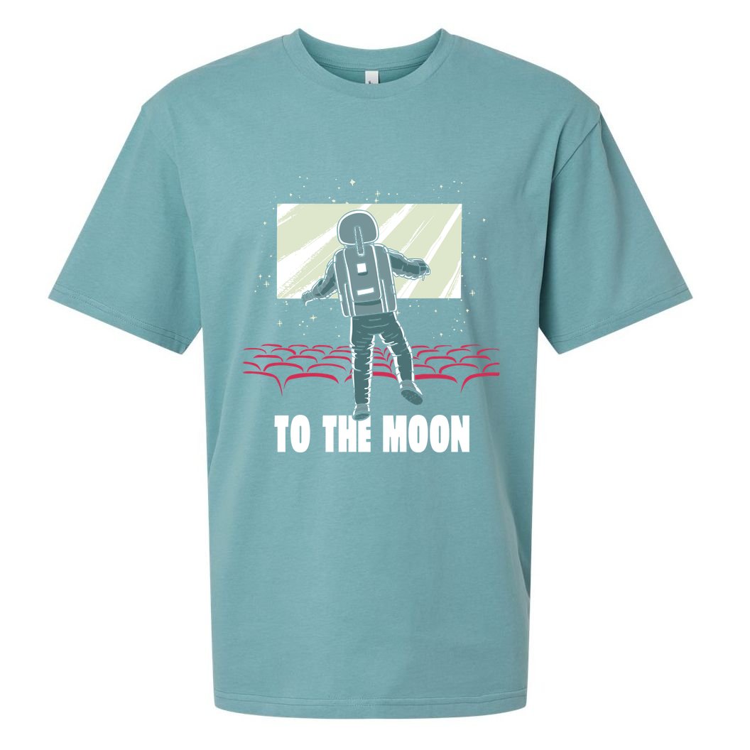 To The Moon Astronaut Movie Theatre Sueded Cloud Jersey T-Shirt