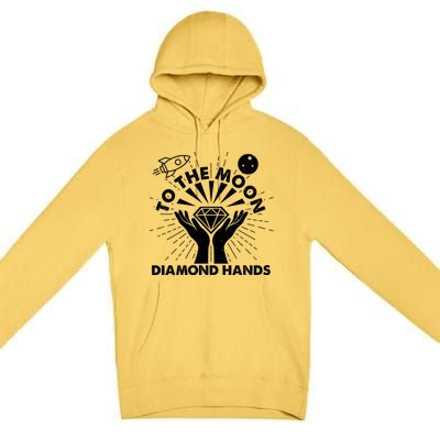 To The Moon Diamond Hands Crypto Currency Premium Pullover Hoodie