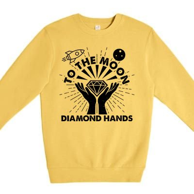 To The Moon Diamond Hands Crypto Currency Premium Crewneck Sweatshirt