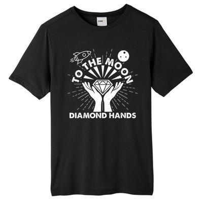 To The Moon Diamond Hands Crypto Currency Tall Fusion ChromaSoft Performance T-Shirt