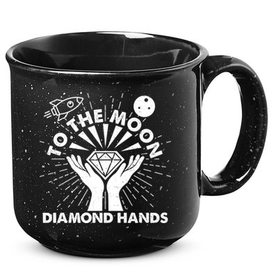 To The Moon Diamond Hands Crypto Currency 15oz Campfire Ceramic Mug
