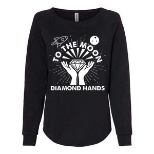 To The Moon Diamond Hands Crypto Currency Womens California Wash Sweatshirt