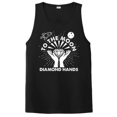 To The Moon Diamond Hands Crypto Currency PosiCharge Competitor Tank