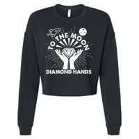 To The Moon Diamond Hands Crypto Currency Cropped Pullover Crew