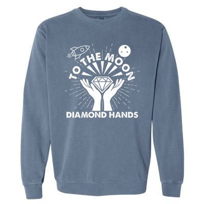 To The Moon Diamond Hands Crypto Currency Garment-Dyed Sweatshirt