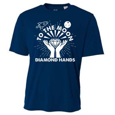 To The Moon Diamond Hands Crypto Currency Cooling Performance Crew T-Shirt