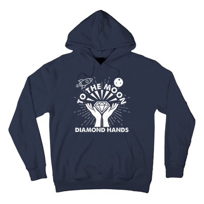 To The Moon Diamond Hands Crypto Currency Hoodie