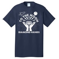 To The Moon Diamond Hands Crypto Currency Tall T-Shirt