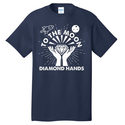 To The Moon Diamond Hands Crypto Currency Tall T-Shirt