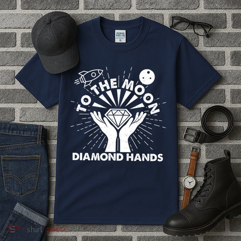 To The Moon Diamond Hands Crypto Currency Tall T-Shirt