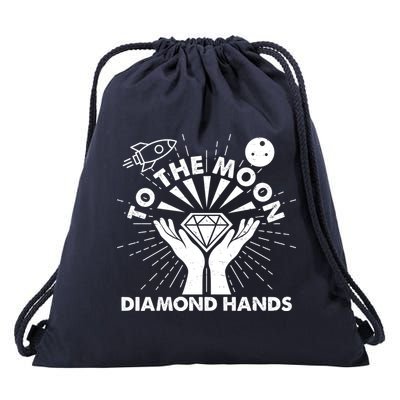To The Moon Diamond Hands Crypto Currency Drawstring Bag