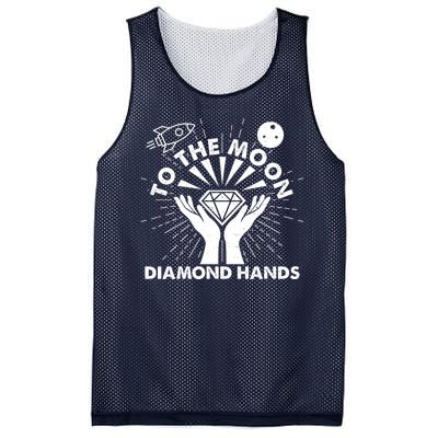 To The Moon Diamond Hands Crypto Currency Mesh Reversible Basketball Jersey Tank