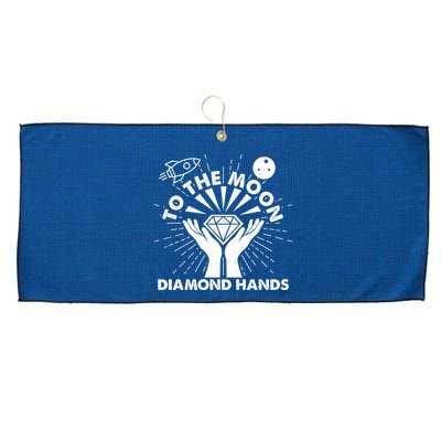To The Moon Diamond Hands Crypto Currency Large Microfiber Waffle Golf Towel
