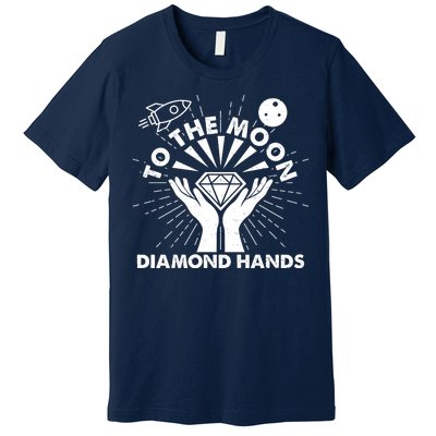 To The Moon Diamond Hands Crypto Currency Premium T-Shirt