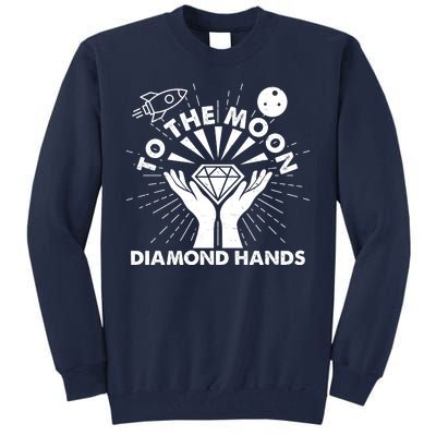 To The Moon Diamond Hands Crypto Currency Tall Sweatshirt