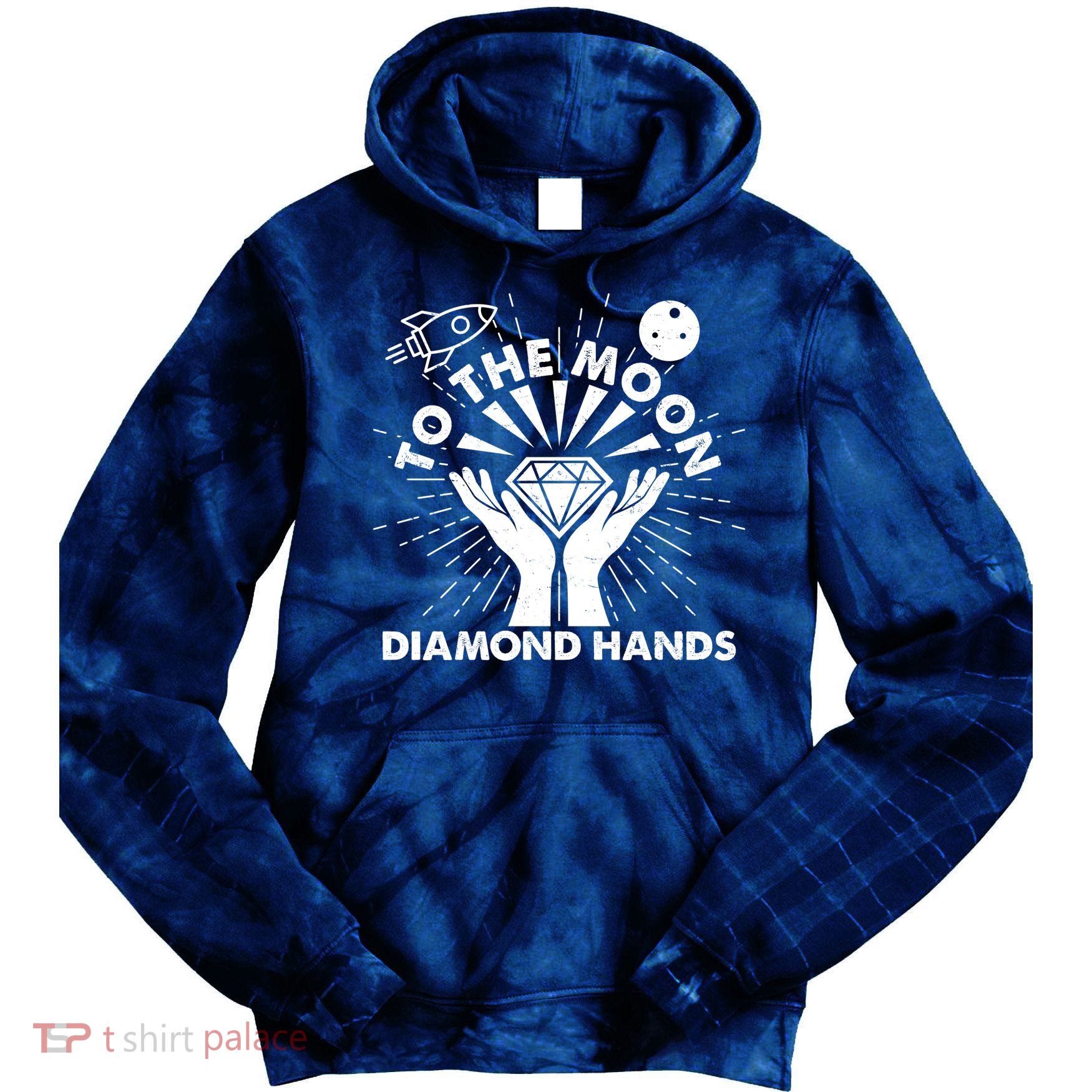 To The Moon Diamond Hands Crypto Currency Tie Dye Hoodie