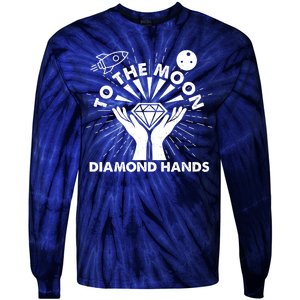 To The Moon Diamond Hands Crypto Currency Tie-Dye Long Sleeve Shirt