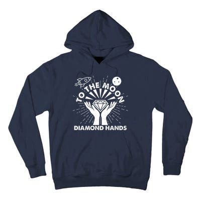 To The Moon Diamond Hands Crypto Currency Tall Hoodie