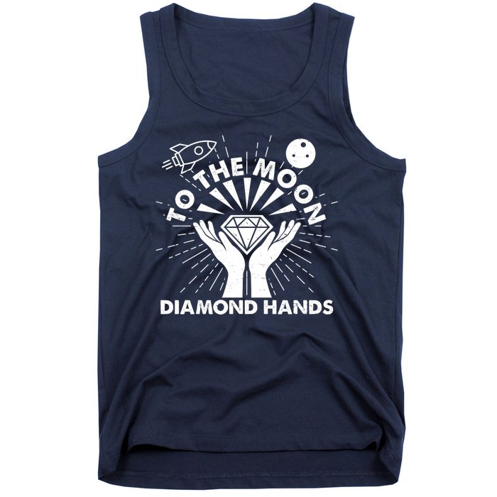 To The Moon Diamond Hands Crypto Currency Tank Top