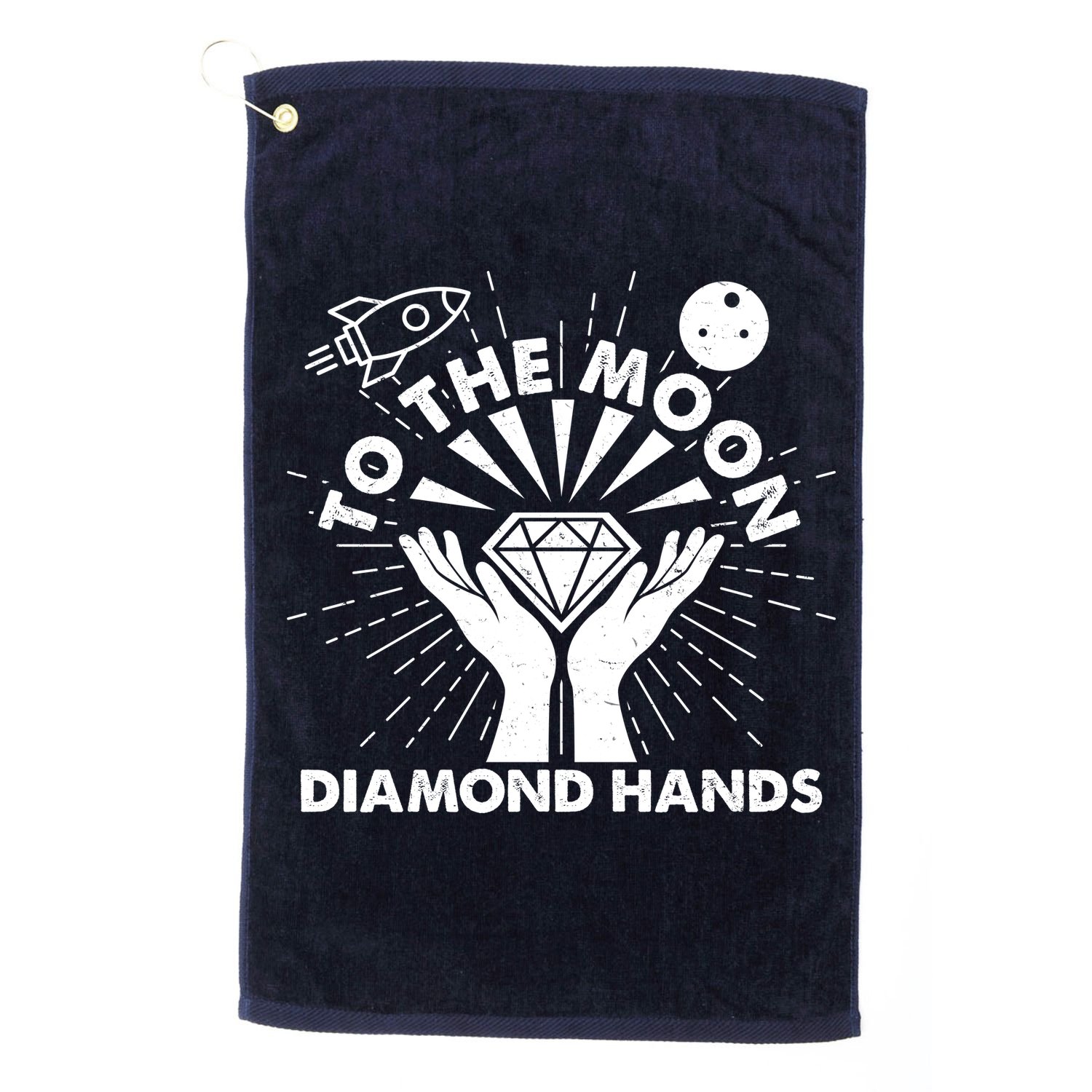 To The Moon Diamond Hands Crypto Currency Golf Towel