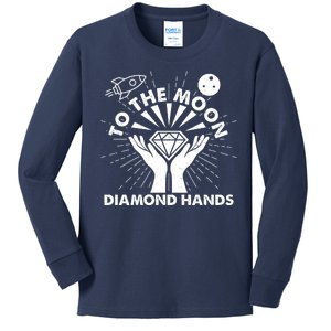 To The Moon Diamond Hands Crypto Currency Kids Long Sleeve Shirt