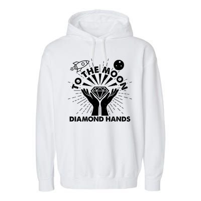 To The Moon Diamond Hands Crypto Currency Garment-Dyed Fleece Hoodie