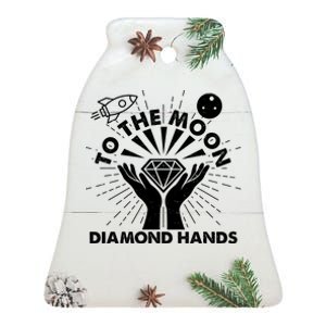 To The Moon Diamond Hands Crypto Currency Ceramic Bell Ornament