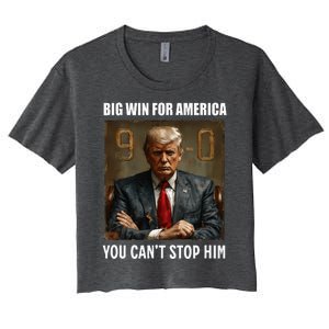 Trump On 90 Dems Big Win For American Antibiden Women's Crop Top Tee