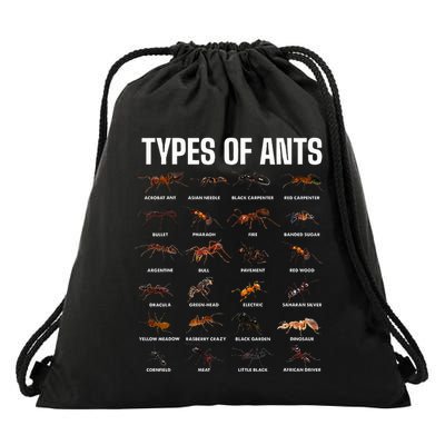 Types Of Ants For Ant Keeper Lovers Drawstring Bag