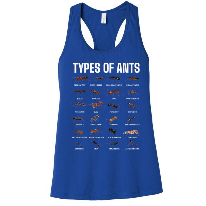 Types Of Ants For Ant Keeper Lovers Women's Racerback Tank