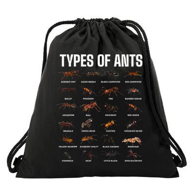 Types Of Ants For Ant Keeper Lovers Drawstring Bag