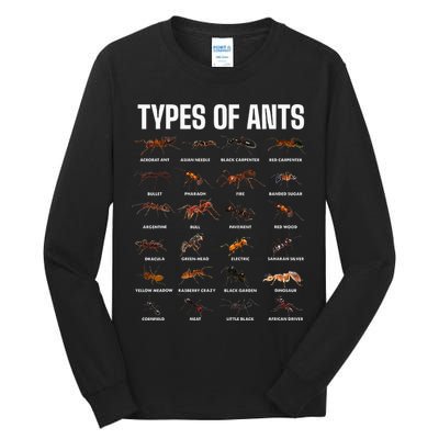 Types Of Ants For Ant Keeper Lovers Tall Long Sleeve T-Shirt