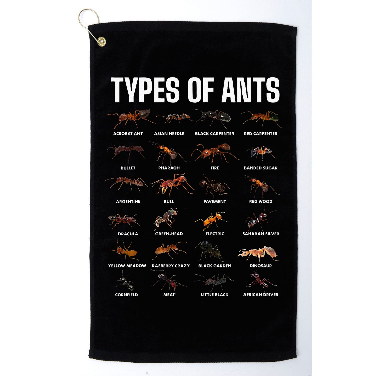 Types Of Ants For Ant Keeper Lovers Golf Towel