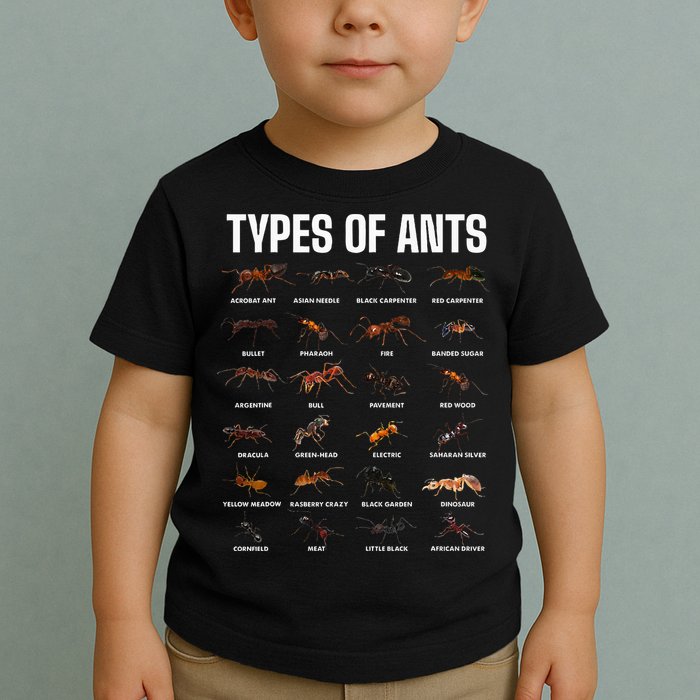 Types Of Ants For Ant Keeper Lovers Toddler T-Shirt