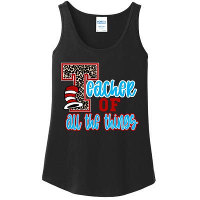 Teacher Of All The Things Teacher Library Book Reading Week Ladies Essential Tank