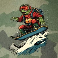 Turtle On A Snowboard Snowboarding Legacy Tie Dye Trucker Hat