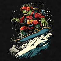 Turtle On A Snowboard Snowboarding Ladies PosiCharge Tri-Blend Wicking Tank