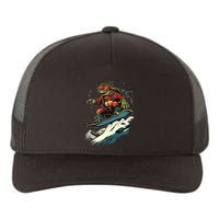 Turtle On A Snowboard Snowboarding Yupoong Adult 5-Panel Trucker Hat