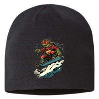 Turtle On A Snowboard Snowboarding Sustainable Beanie
