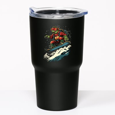 Turtle On A Snowboard Snowboarding Tumbler